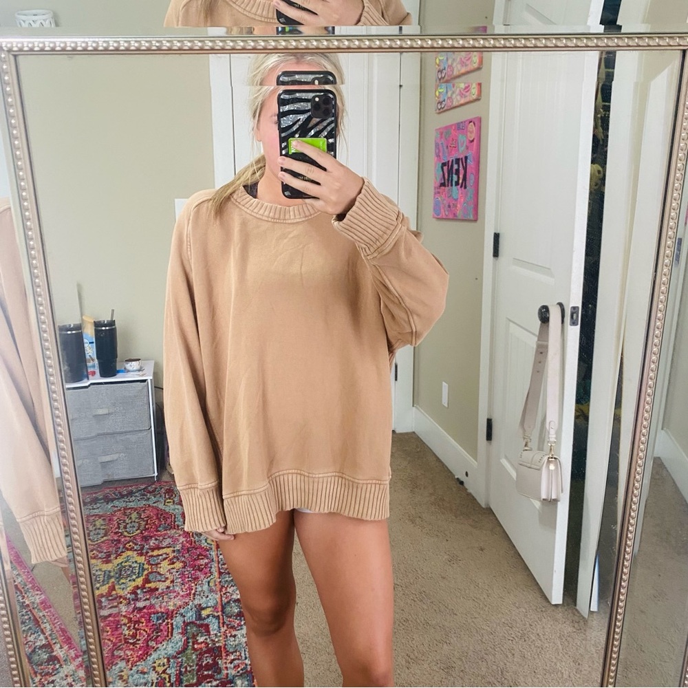 Aerie Crew Neck Tan